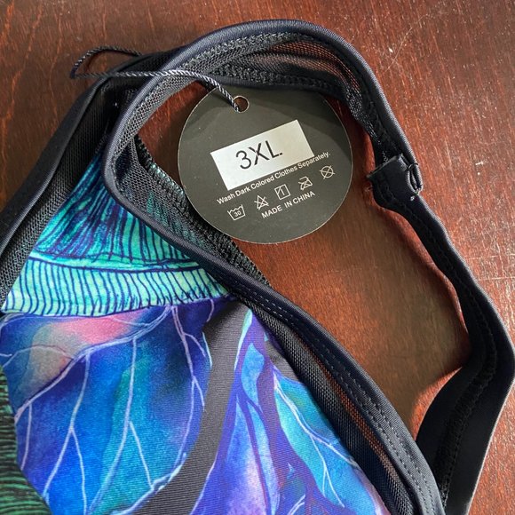 NWT Women Swimsuit Plus Size Tankini Swimsuits Two Piece Tummy Control 3XL - Picture 6 of 11